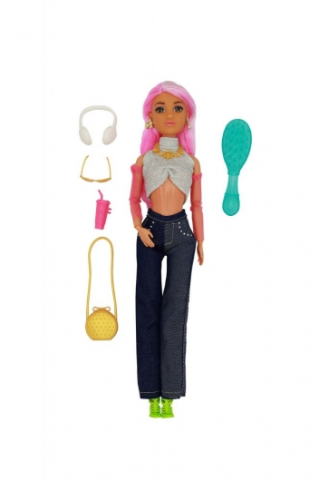 Лялька pink hair, серія jeans