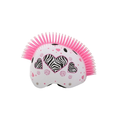 Захисний шолом Зебра білий з серцем глянцевий (М) (55-58 cм)
