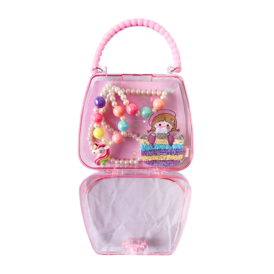 Набір аксесуарів у сумочці -3шт, намисто/браслет/велика  заколка, серія Єдиноріг