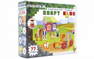 Конструктор 9176 Craft Blok 77_елементів з наліпками ТМ Максимус